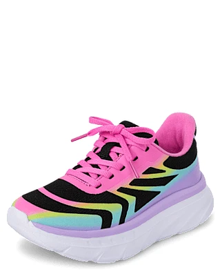 Baskets de course arc-en-ciel pour filles