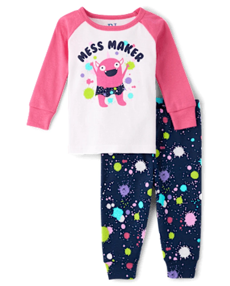 Bébé Et tout-petit, fille Mess Maker Monster Snug Fit coton Pyjama