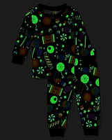 Baby And Toddler Glow Halloween Candy Snug Fit Cotton Pajamas