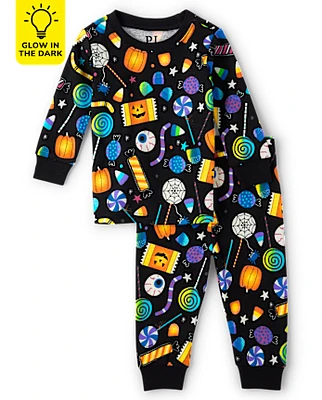 Baby And Toddler Glow Halloween Candy Snug Fit Cotton Pajamas