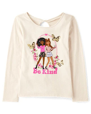 Girls Graphic Twist Back Top