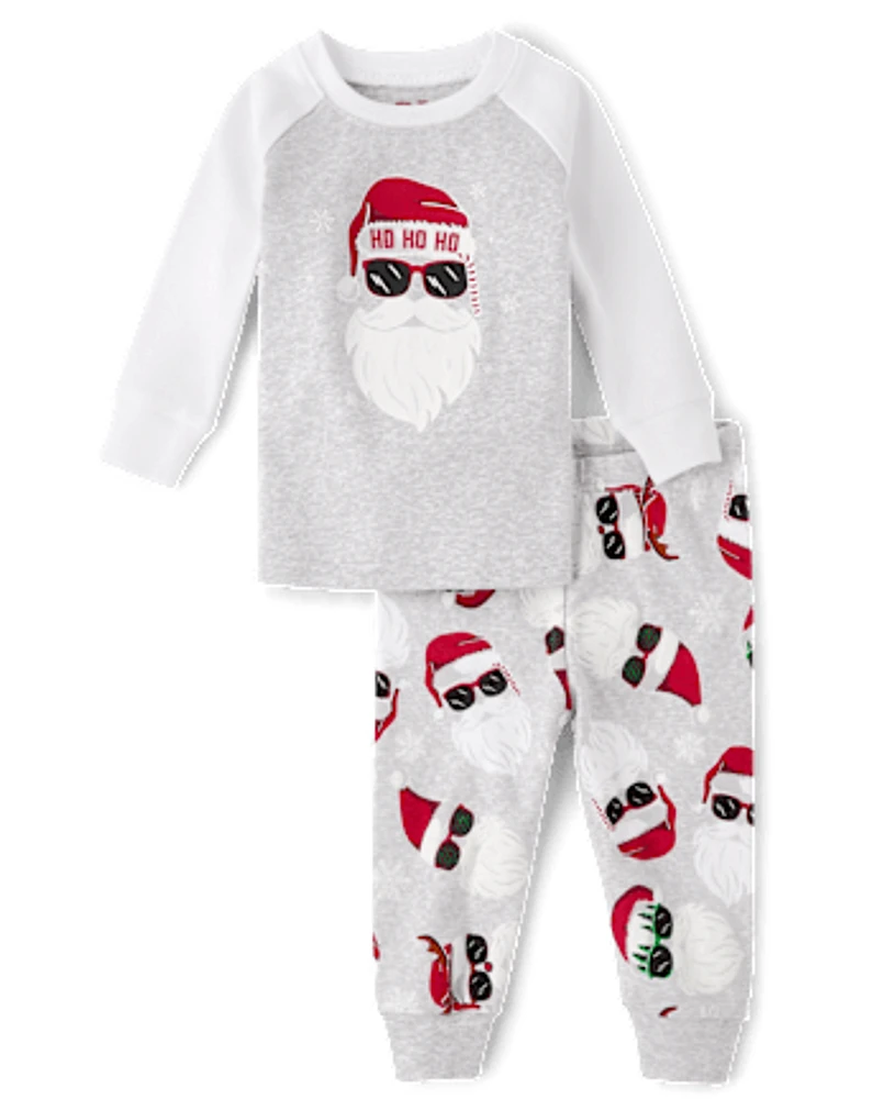 Pyjama en coton ajusté pour bébé et tout-petit, lunettes de soleil assorties toute la famille, motif Père Noël