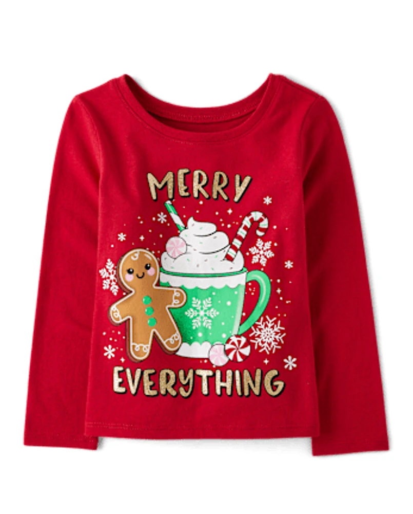Bébé And tout-petit, fille Merry Everything T-shirt imprimé