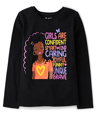 Girls Positive Words Graphic Tee