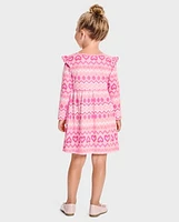 Baby And Toddler Girls Heart Fairisle Flutter Dress
