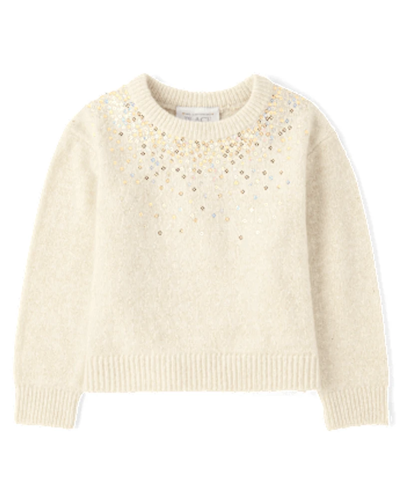 Toddler Girls Sequin Sweater