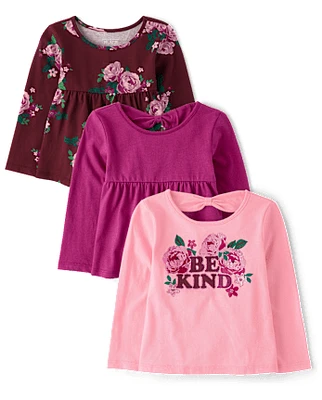 Toddler Girls Floral Top 3-Pack