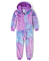 Girls Glow Icon Sherpa One Piece Pajamas