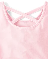Girls Cross Back Glitter Velour Tutu Dress
