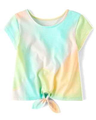 Toddler Girls Print Tie-Front Top