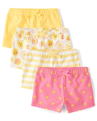 Lot de 4 shorts imprimés pour petites filles