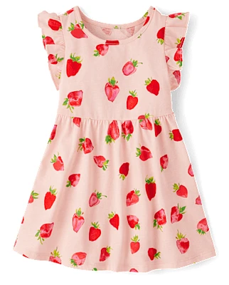 Baby And Toddler Girls Strawberry Flutter Dress