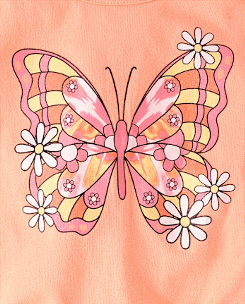 Toddler Girls Butterfly 2-Piece Outfit Set