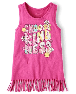 Débardeur à franges « Girls Choose Kindness »