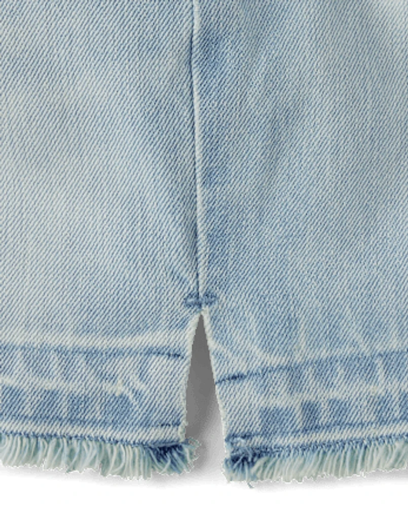 Short midi en jean pour fille