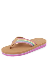 Tongs rayées pour filles