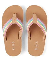 Tongs rayées pour filles
