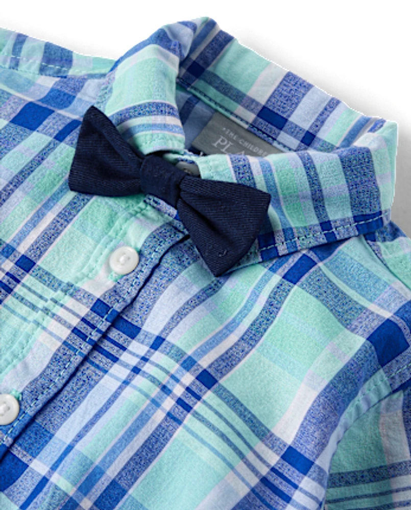 Baby Boys Dad And Me Plaid Poplin 2-Piece Outfit Set