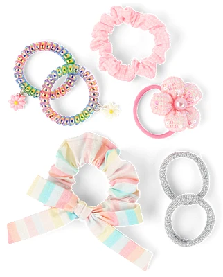 Lot de 7 chouchous à fleurs pour fille
