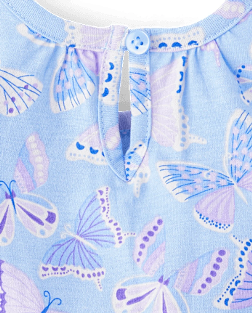 Baby Girls Butterfly Jumpsuit 2-Pack