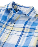 Chemise boutonnée en popeline à carreaux « papa et moi » pour garçon