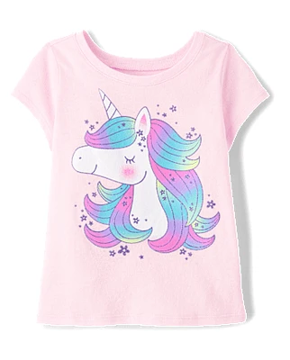 T-shirt graphique licorne pour bébé et petite fille