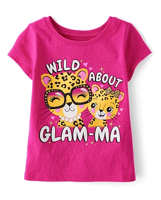 T-shirt imprimé léopard Glam-Ma pour bébés et petites filles
