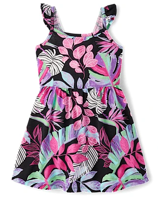 Robe à volants imprimée pour bébé et petite fille
