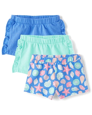 Lot de 3 shorts coquillages pour petites filles