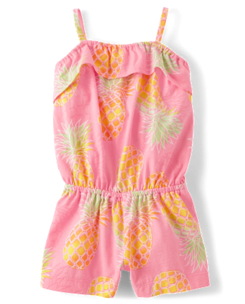 Baby And Toddler Girls Print Ruffle Romper
