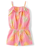 Baby And Toddler Girls Print Ruffle Romper