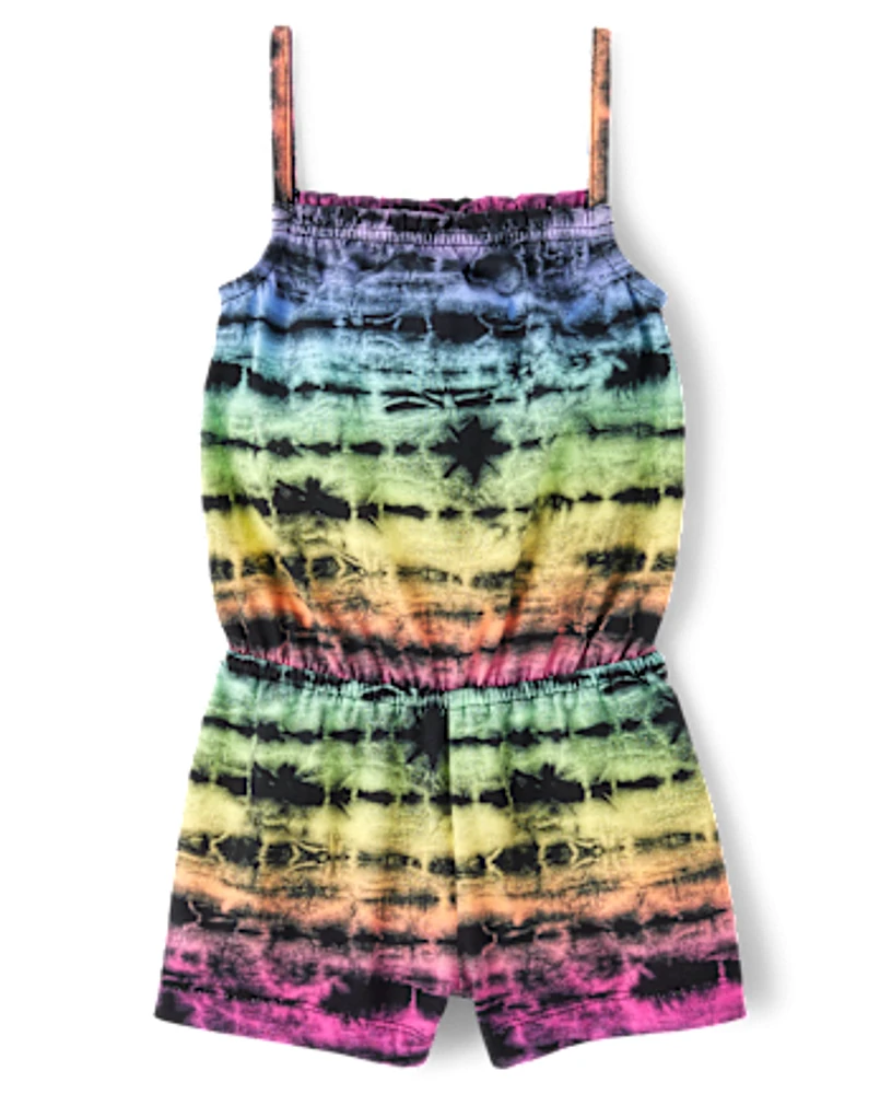 Baby And Toddler Girls Rainbow Tie Dye Romper