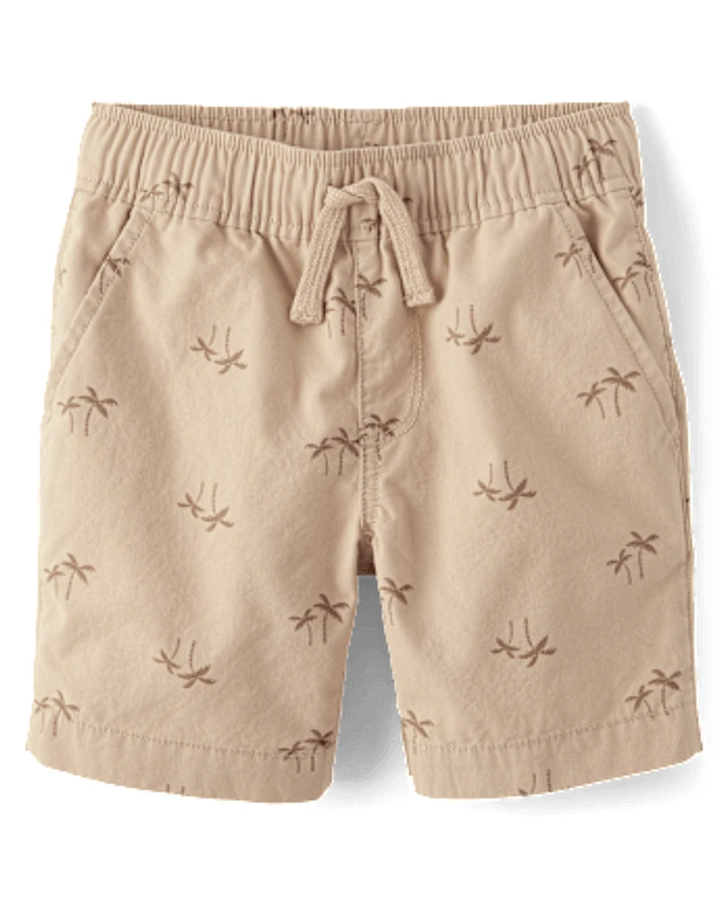 Boys Print Pull On Jogger Shorts