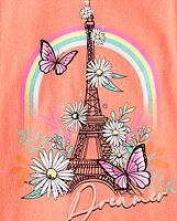 Girls Eiffel Tower Graphic Tee