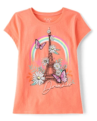 Girls Eiffel Tower Graphic Tee