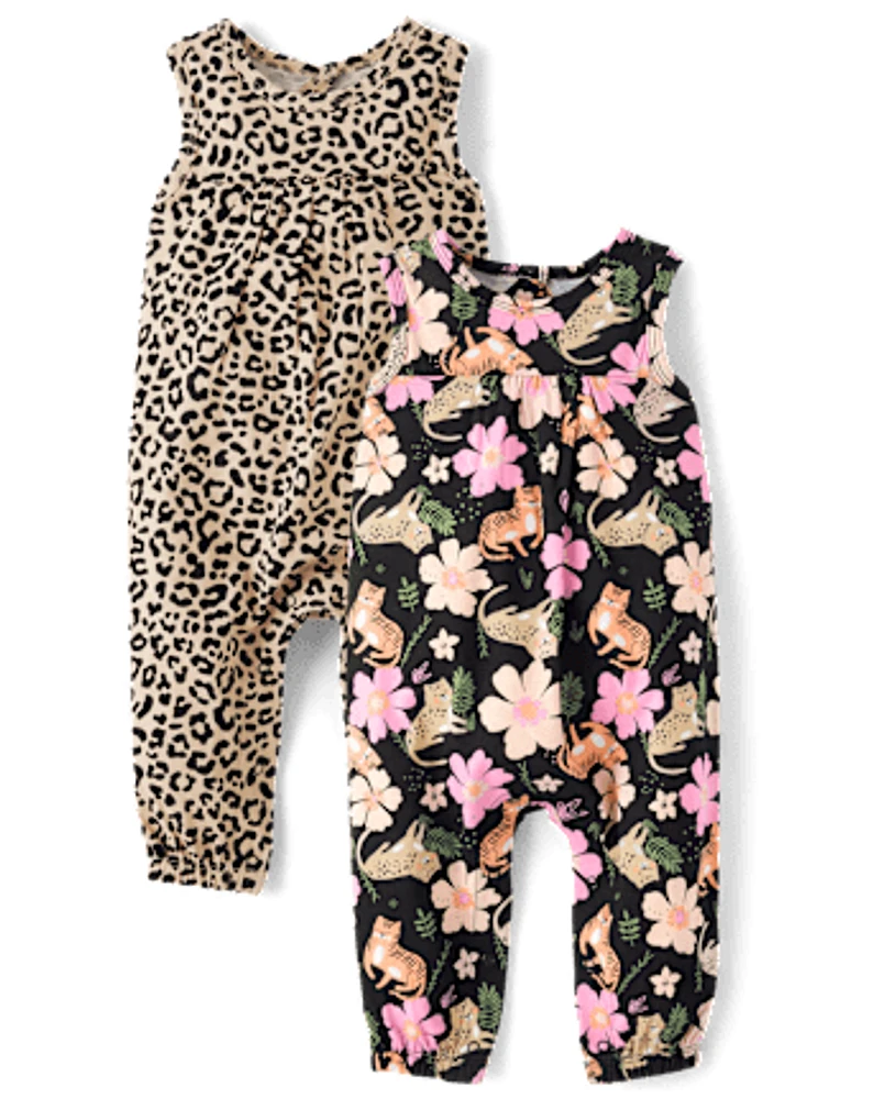 Baby Girls Leopard Romper 2-Pack