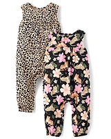 Baby Girls Leopard Romper 2-Pack