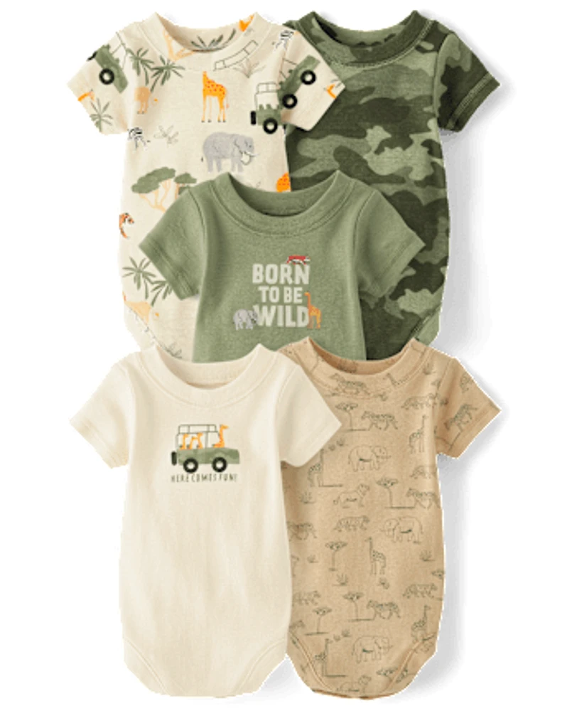 Baby Boys Safari Bodysuit 5-Pack