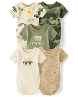 Baby Boys Safari Bodysuit 5-Pack