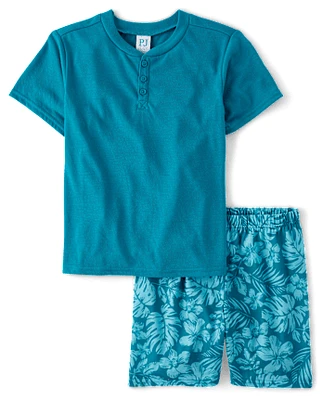 Boys Tropical Henley Pajamas