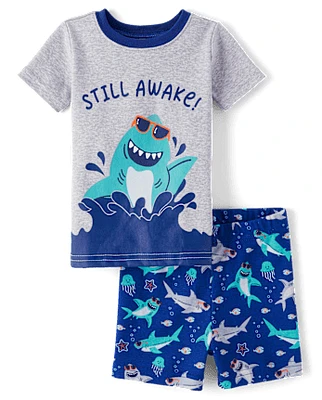 Toddler Boys Shark Snug Fit Cotton Pajamas