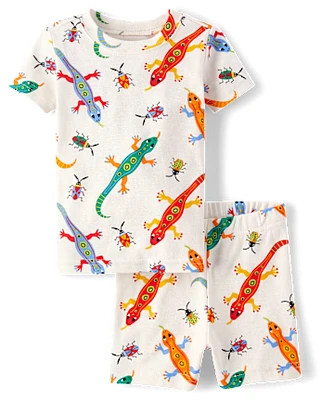 Baby And Toddler Boys Lizard Snug Fit Cotton Pajamas