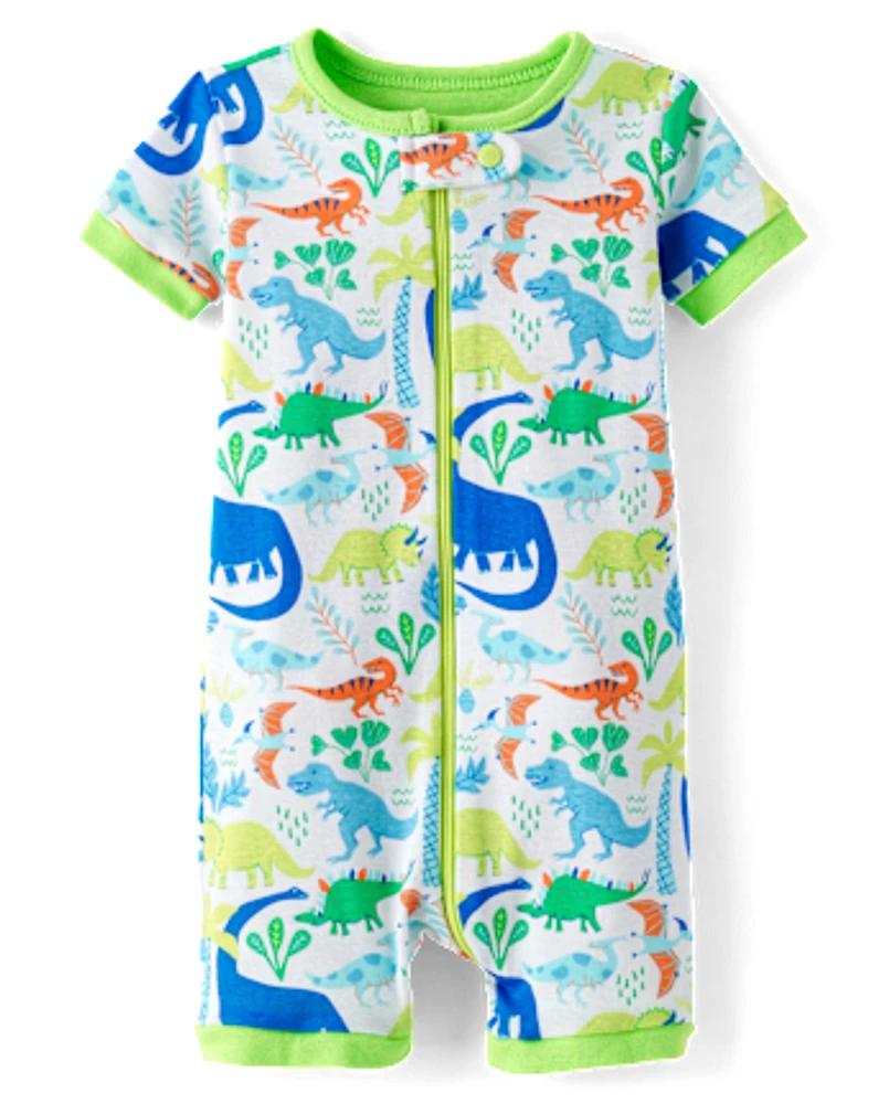Baby And Toddler Boys Dino Snug Fit Cotton One Piece Pajamas