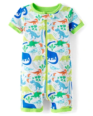 Baby And Toddler Boys Dino Snug Fit Cotton One Piece Pajamas