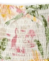Baby Girls Matching Family Tropical Smocked Tiered Dress