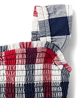Baby Girls Gingham Smocked Ruffle Dress