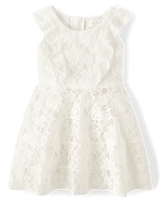 Girls Lace Tiered Dress