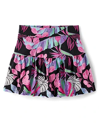 Girls Print Tiered Skort