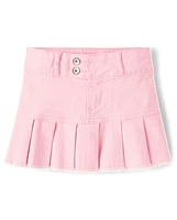 Girls Pleated Twill Skort