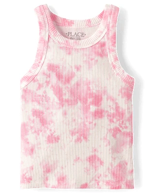 Girls Tie Dye Ribbed Tank Top